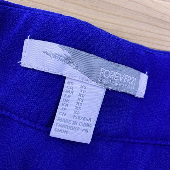 NWT forever21 contemporary blue ruffle mini skirt size women’s xs - Picture 2 of 3